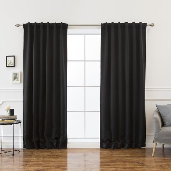 Set of 2 Chris Madden Blackout Curtains in Black - Picture 1 of 3